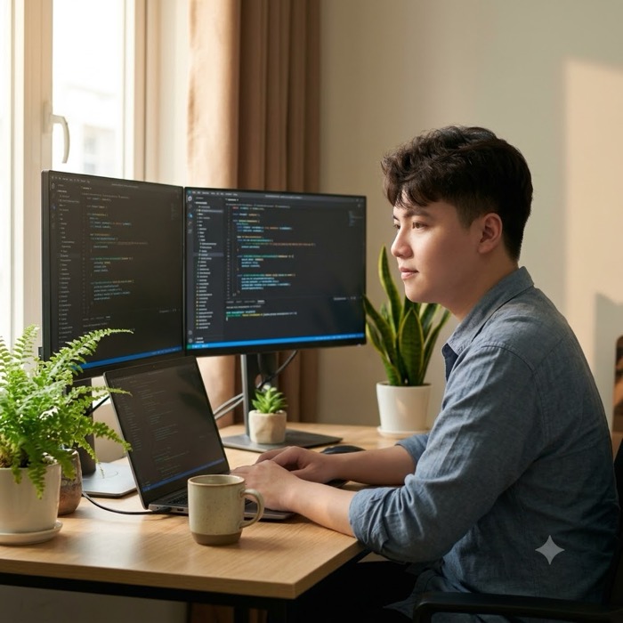 Nguyen's desk setup