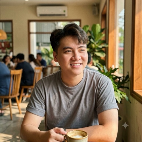 Nguyen at a coffee shop